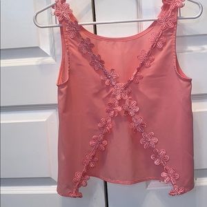 OpenBack Pink Floral Tank Small